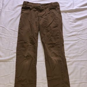 Brown straight leg karate jeans